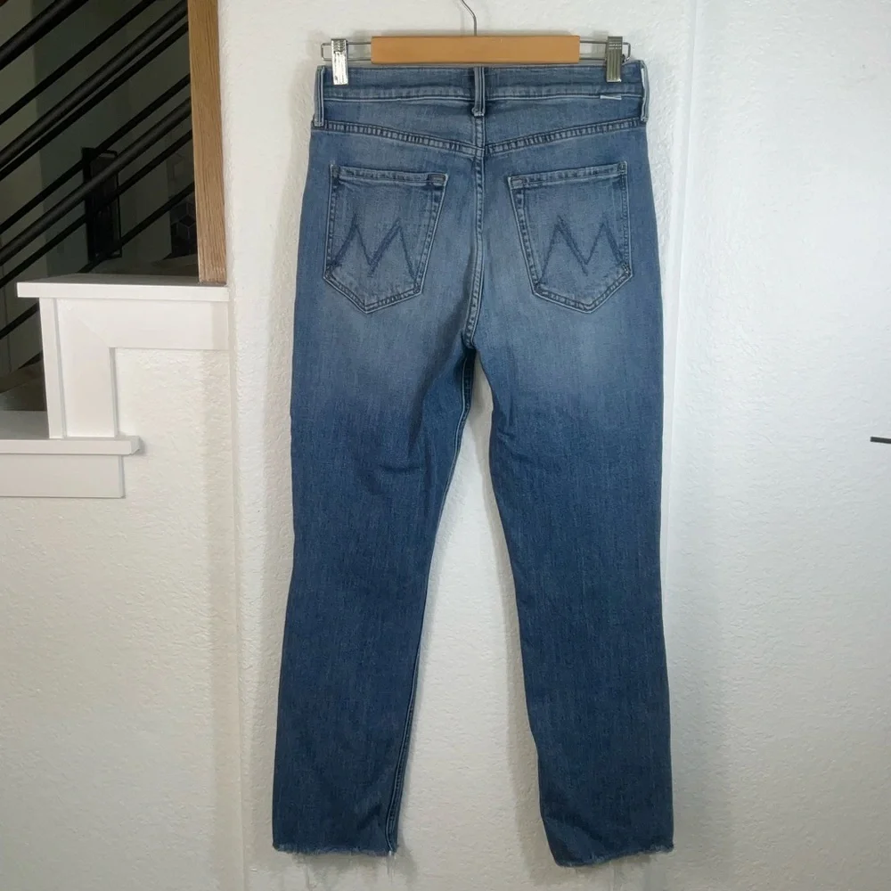 MOTHER Pixie Dazzler Blue Ankle fray Jeans - Picture 4 of 10